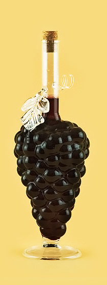Бутылка виноградная гроздь из стекла ручной работы