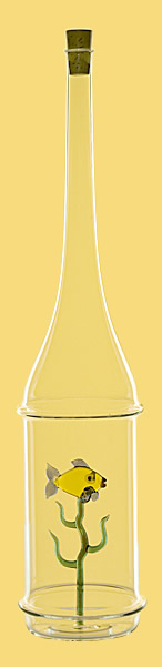 Бутылка «Золотая рыбка» из стекла ручной работы