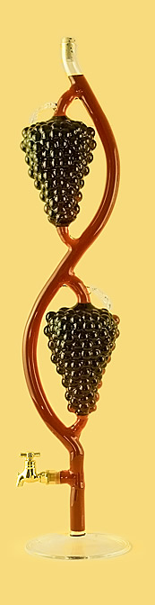 Бутылка виноградная гроздь с краном из стекла ручной работы