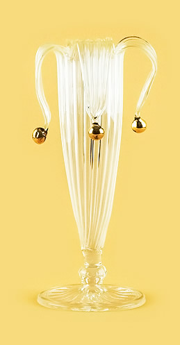 Ваза «Золотая роса» из стекла ручной работы